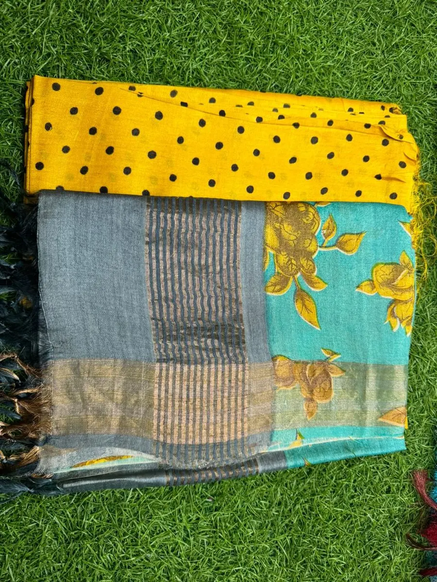 Pure Handloom Tussar Silk Dress Material (Top & Dupatta Only)